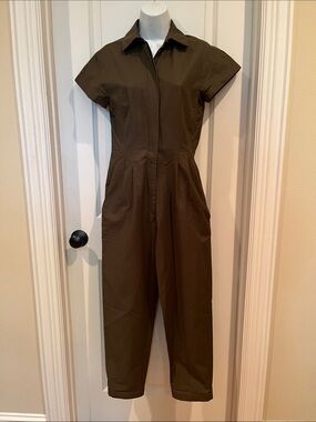 DESIGNER KALLMEYER CAP SLEEVE MINIMALIST UTILITY JUMPSUIT SZ 2